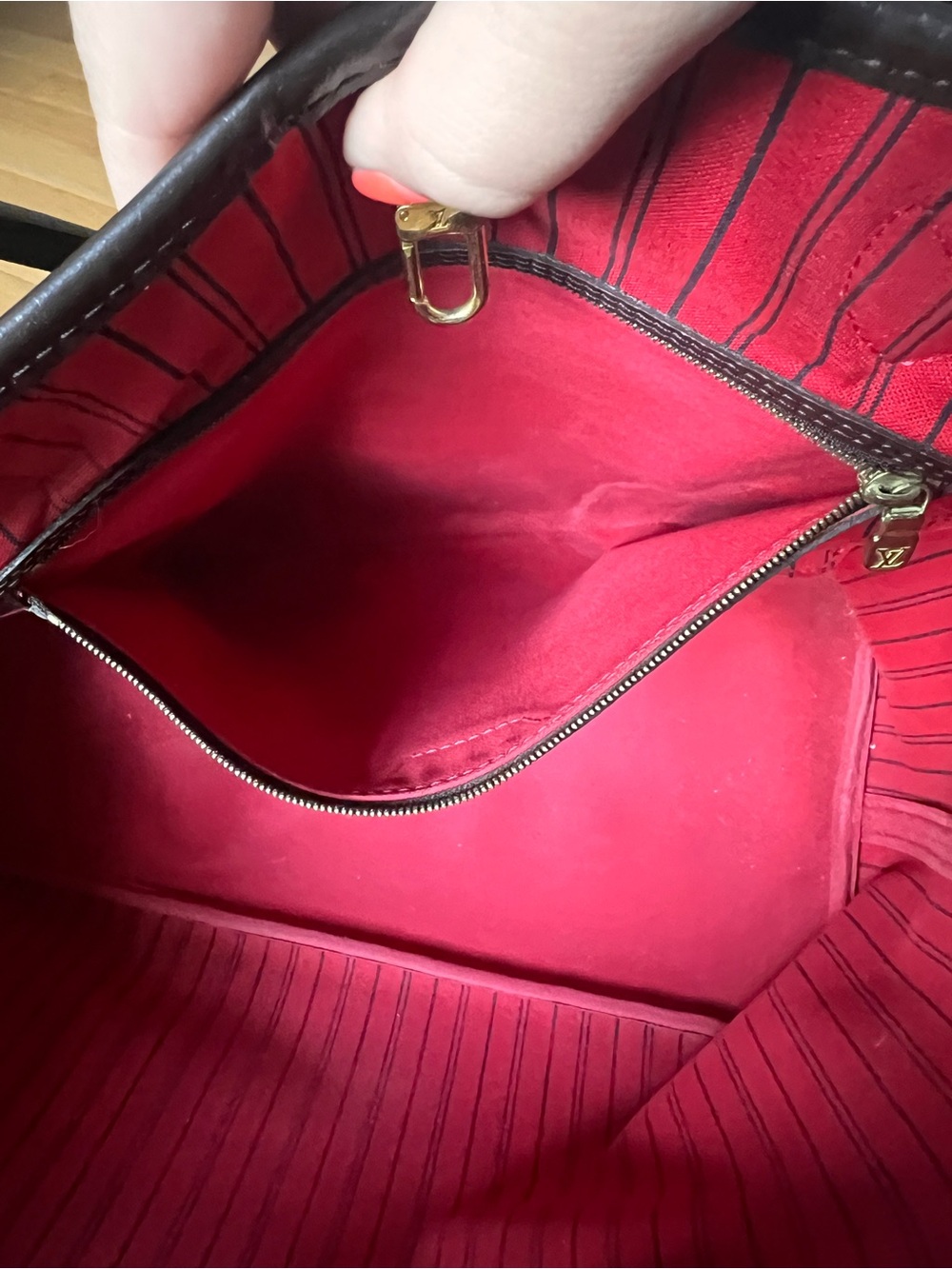 AUTHENTIC | Louis Vuitton Neverfull Size GM Damier Ebene, Brown| No Pouch - Picture 11 of 11